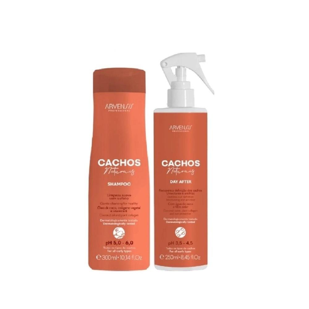 Kit Arvensis Professional Cachos Naturais - Shampoo 300ml + Day After 250ml ÚNICO 4