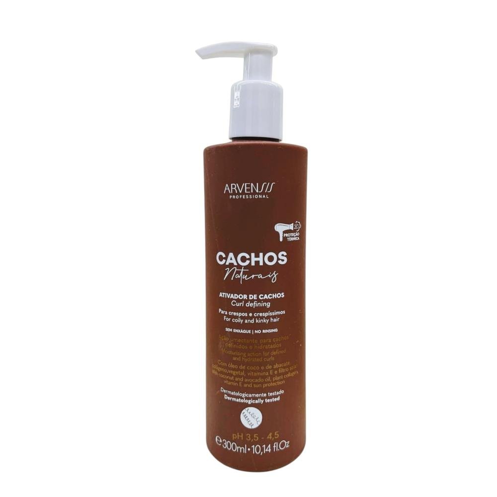 Kit Arvensis Cachos - Shampoo 300ml + Condicionador 300ml + Day After + Ativador Crespos 300mll + Máscara Crespos 250g ÚNICO 5