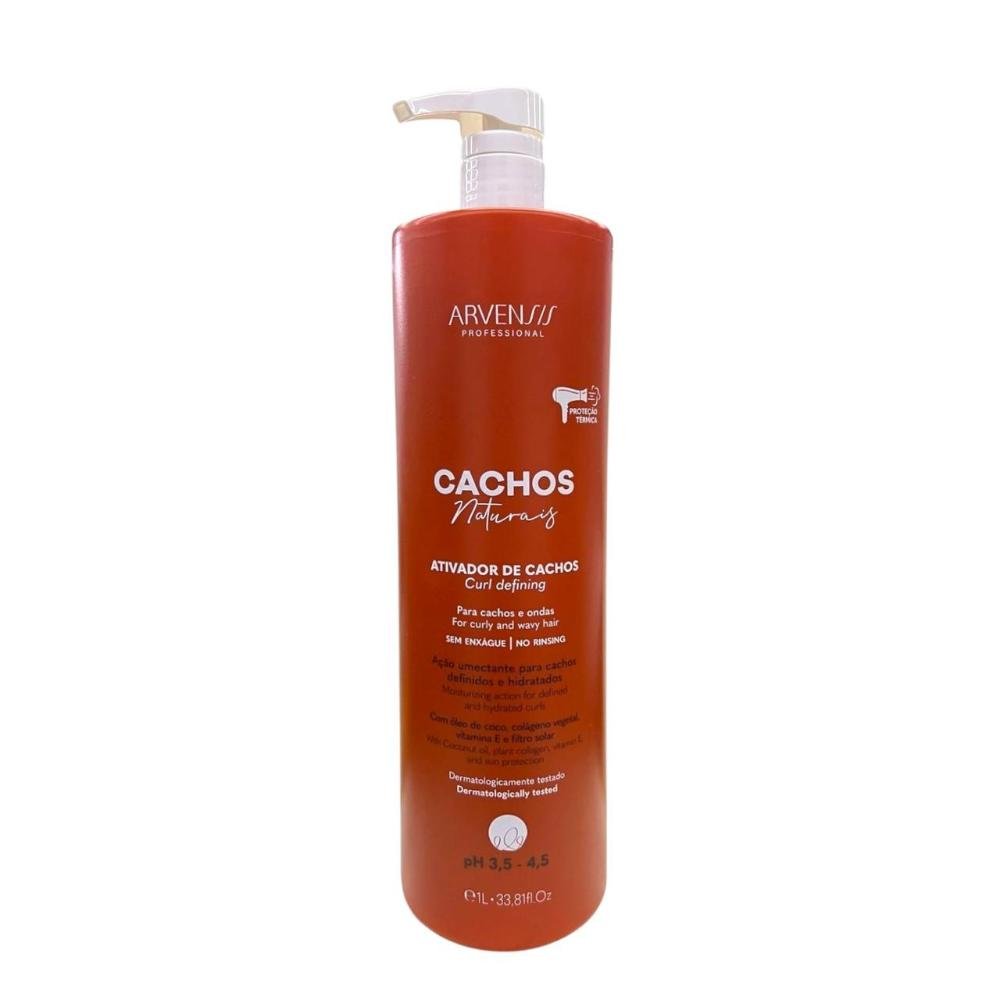 Kit Arvensis Cachos Naturais - Shampoo 1L + Condicionador 1L + Ativador De Cachos 1L + Geleia Alta Fixação 500g ÚNICO 4