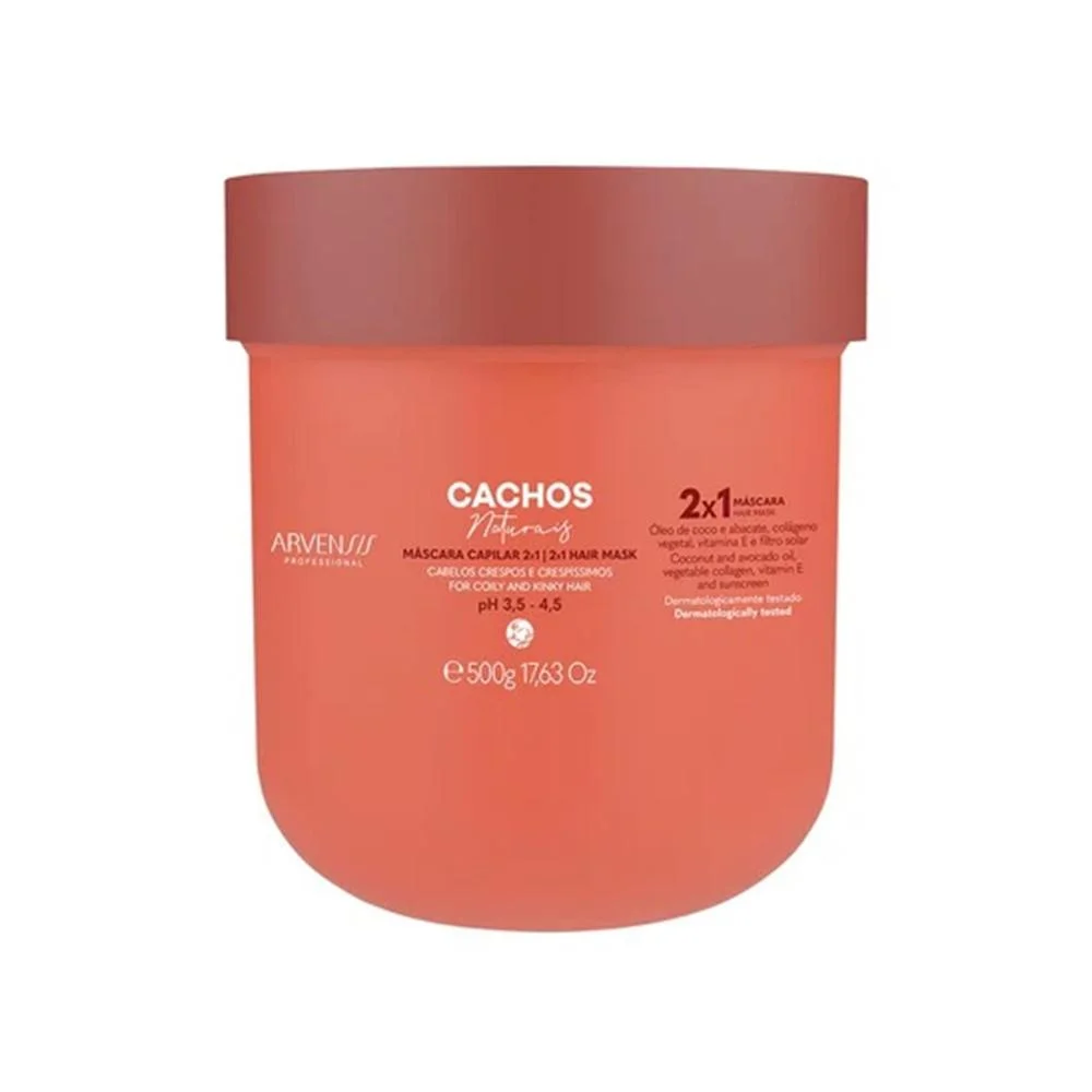 Kit Arvensis Cachos Naturais - Day After 250ml + Gelatina Alta Fixação 500g + Máscara Capilar 2x1 500g ÚNICO 4