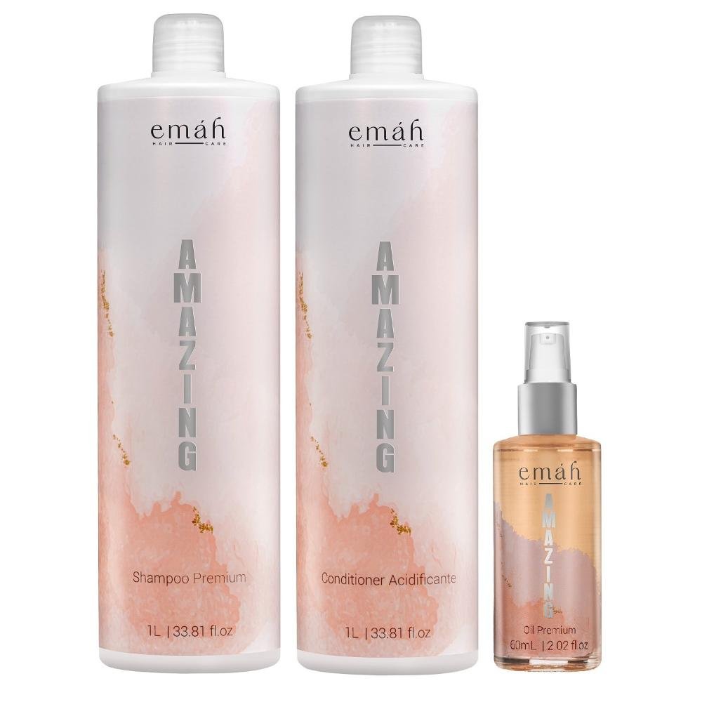 Emáh Amazing - Shampoo 1L + Condicionador 1L + Óleo 60ml
