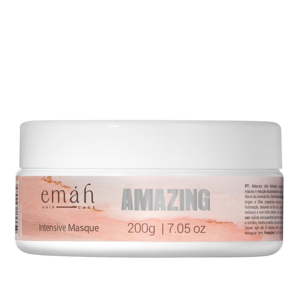 Emáh Amazing - Shampoo 250ml + Condicionador 250ml + Máscara 200g + Leave-in Multifuncional 260ml + Óleo 60ml ÚNICO 4