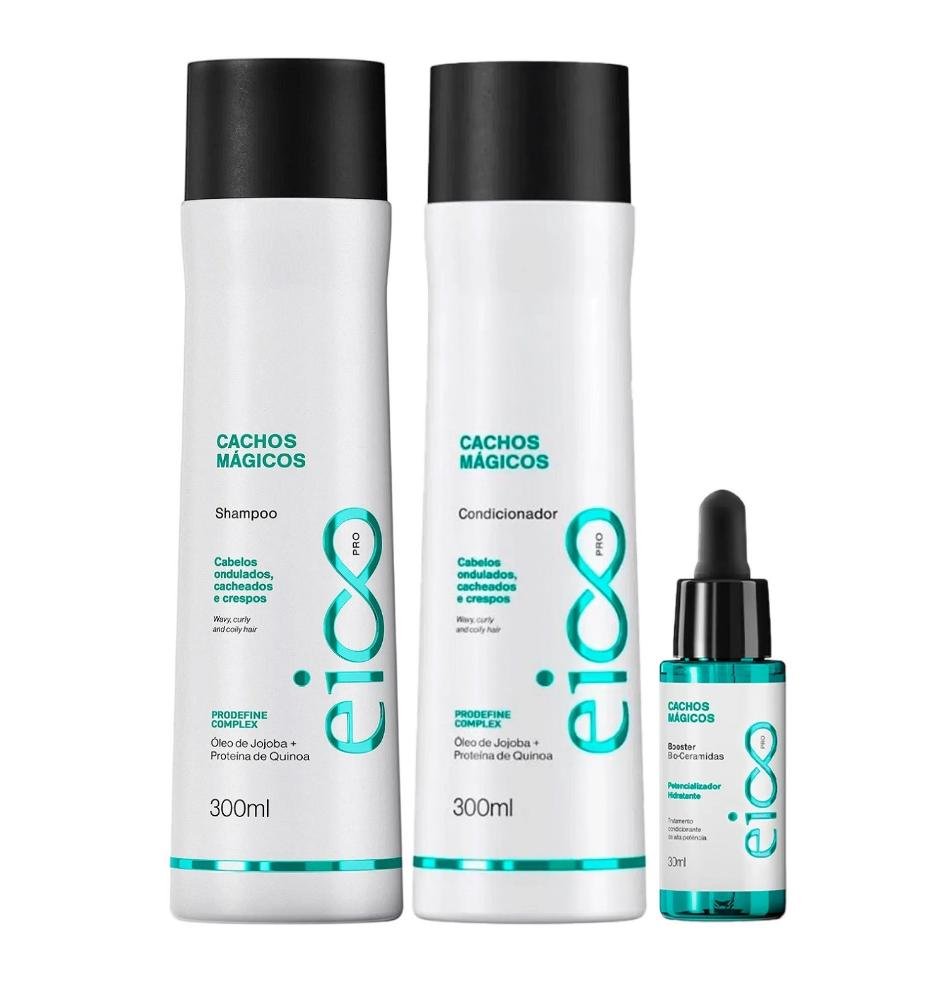 Kit Eico Pro Cachos Mágicos - Shampoo 300ml + Condicionador 300ml + Booster 30ml