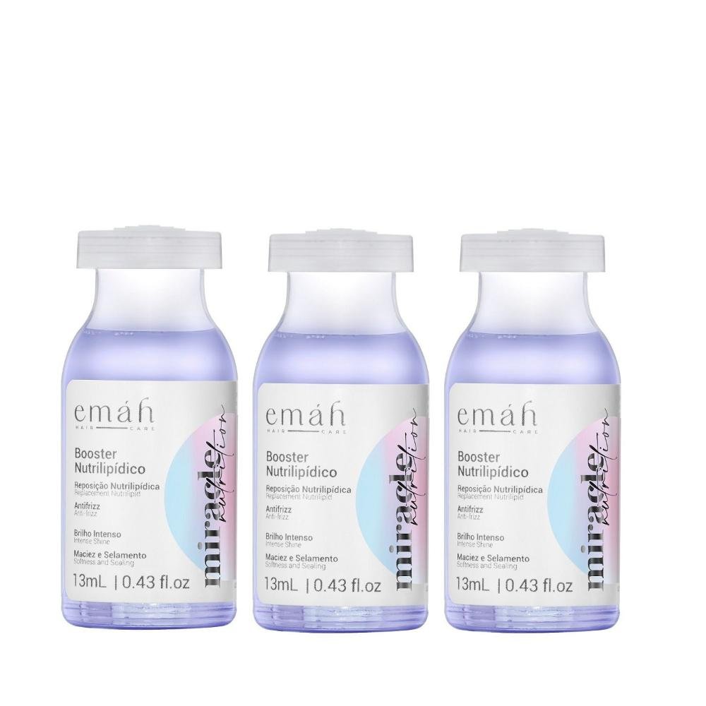 Emáh Miracle Nutrition - Shampoo 1L + Condicionador 1L + 3x Ampola 13ml ÚNICO 4
