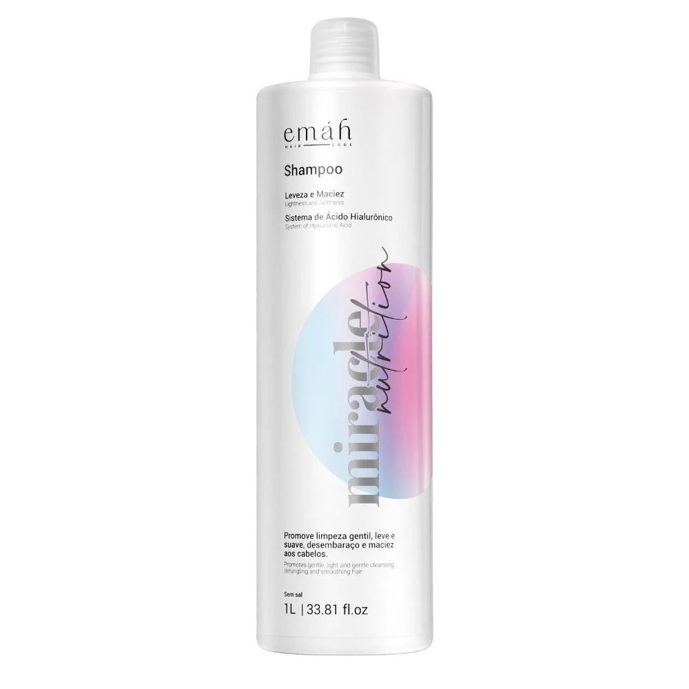 Emáh Miracle Nutrition - Shampoo 1L + Condicionador 1L + Máscara 500g + Leave in 200ml ÚNICO 2