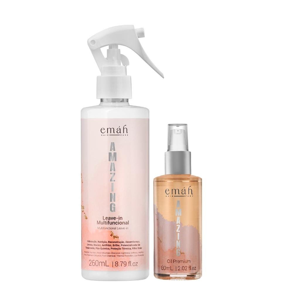 Emáh Amazing -  Leave-in Multifuncional 260ml + Óleo Premium 60ml