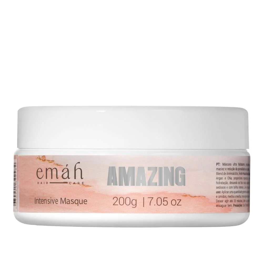 Emáh Amazing - Shampoo 250ml + Condicionador 250ml + Máscara 200g + Leave-in Multifuncional 260ml ÚNICO 4