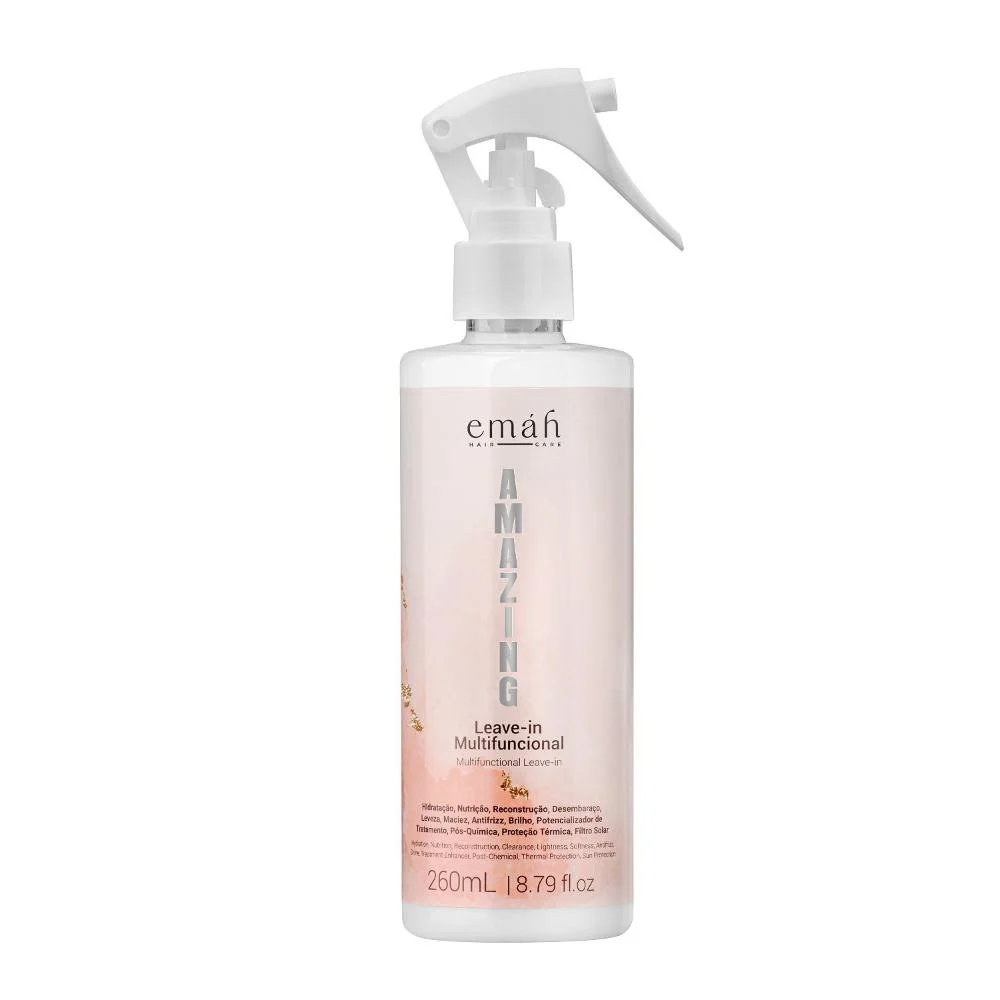 Emáh Amazing - Shampoo 250ml + Condicionador 250ml + Máscara 200g + Leave-in Multifuncional 260ml ÚNICO 5
