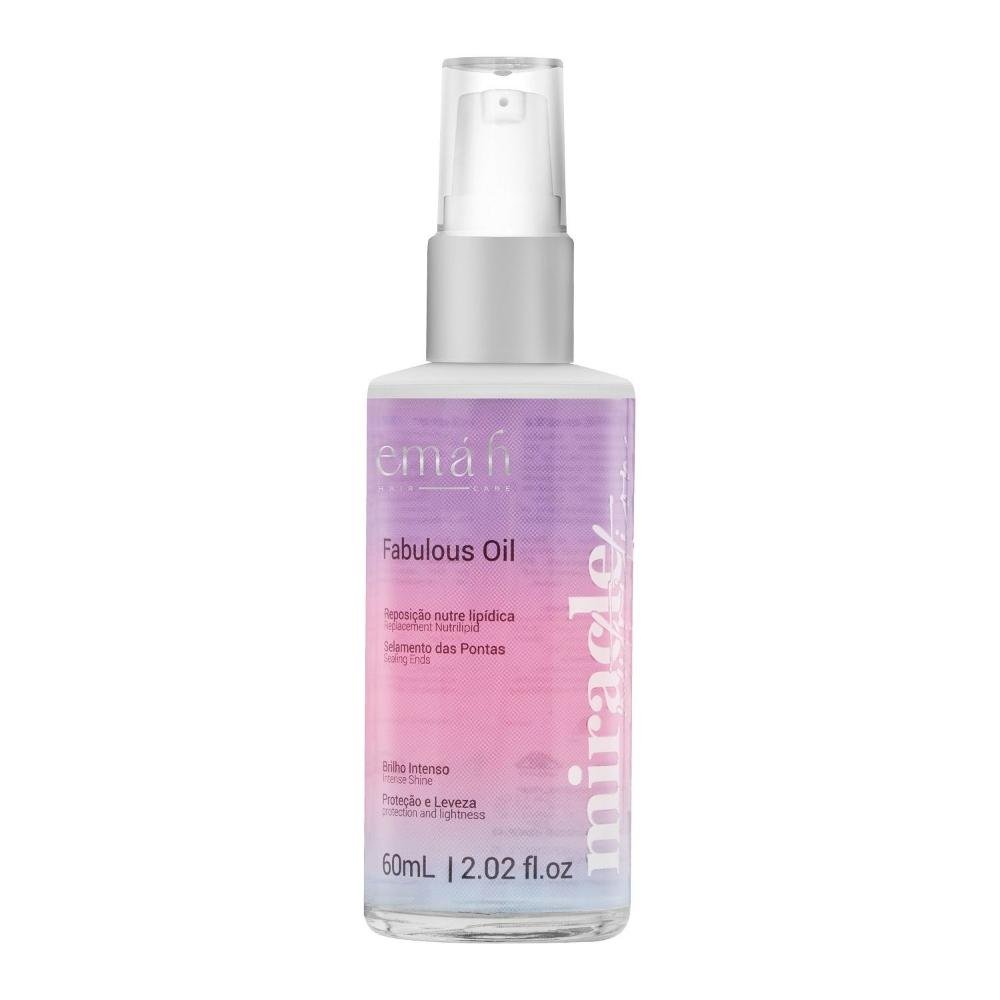 Emáh Miracle Nutrition - Shampoo 250ml + Leave in 200ml + Máscara Líquida 60ml + Óleo 60ml ÚNICO 5
