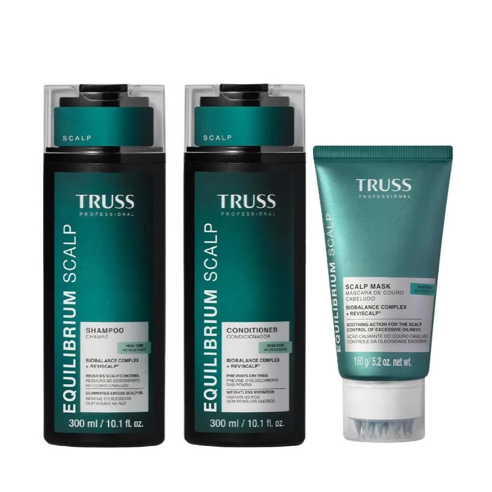 Truss Equilibrium Scalp - Shampoo 300ml + Condicionador 300ml + Máscara 150g