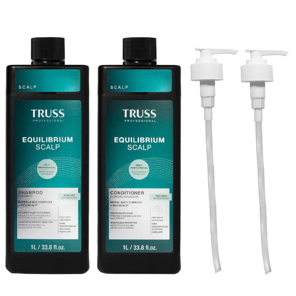 Kit Truss Equilibrium Scalp - Shampoo 1L + Condicionador 1L + 2 Válvulas ÚNICO 1