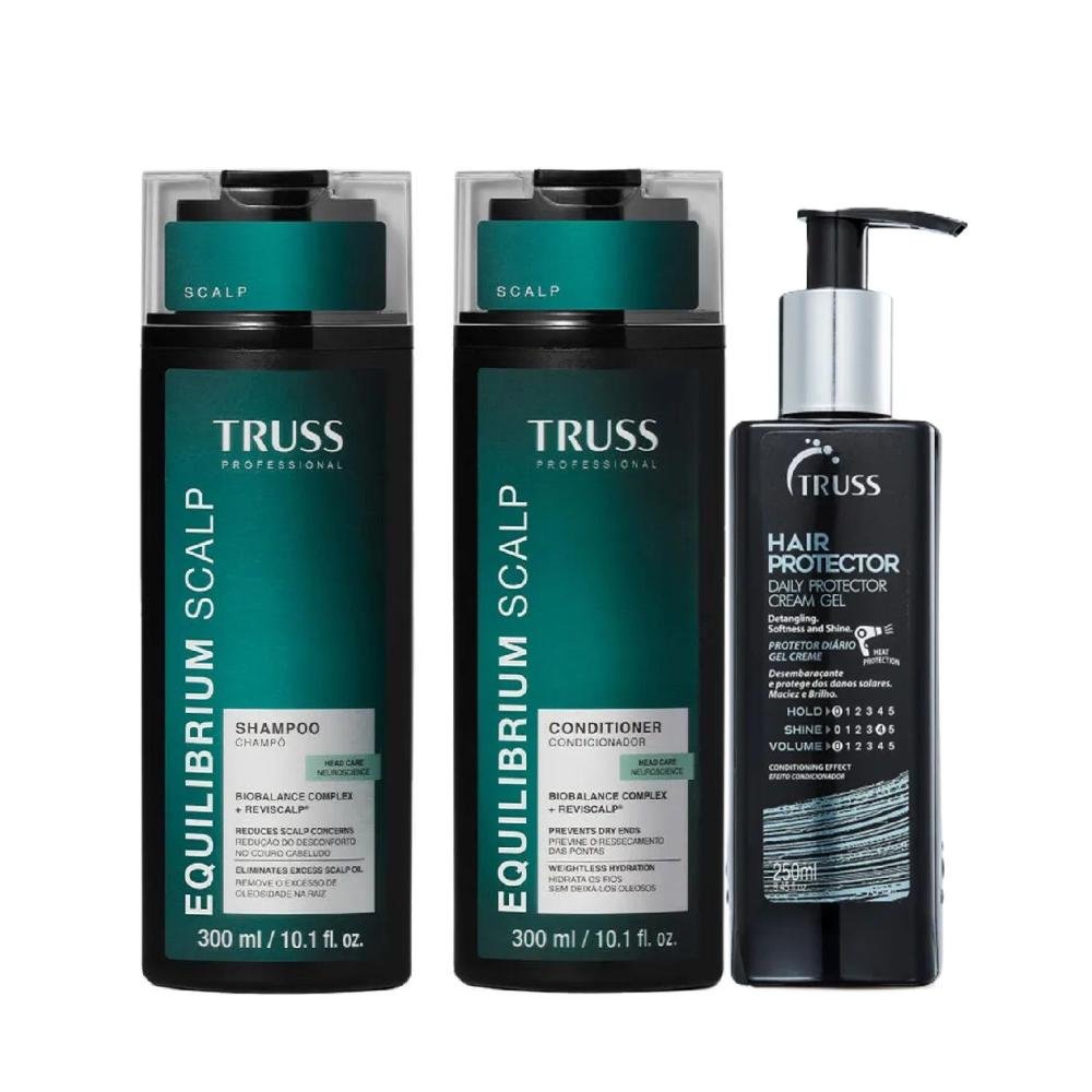 Kit Truss Equilibrium Scalp - Shampoo 300ml + Condicionador 300ml + Hair Protector 250ml