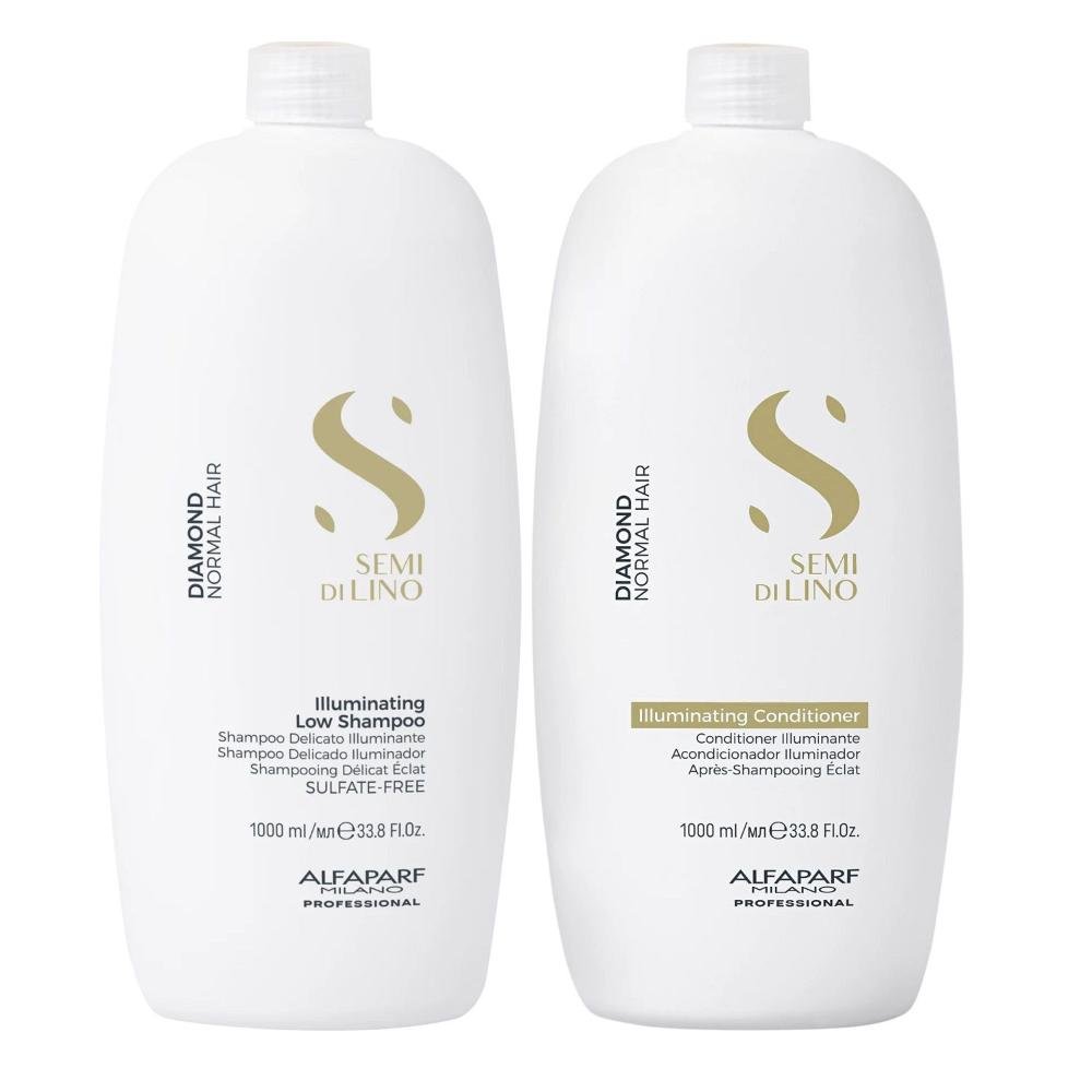 Kit Alfaparf Semi Di Lino Diamond - Shampoo 1L + Condicionador 1L ÚNICO 1