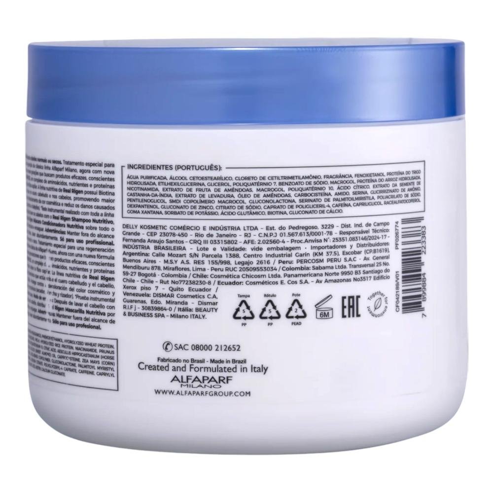 Alfaparf Milano Real Rigen - Máscara Capilar Nutritiva 500g 500g 2