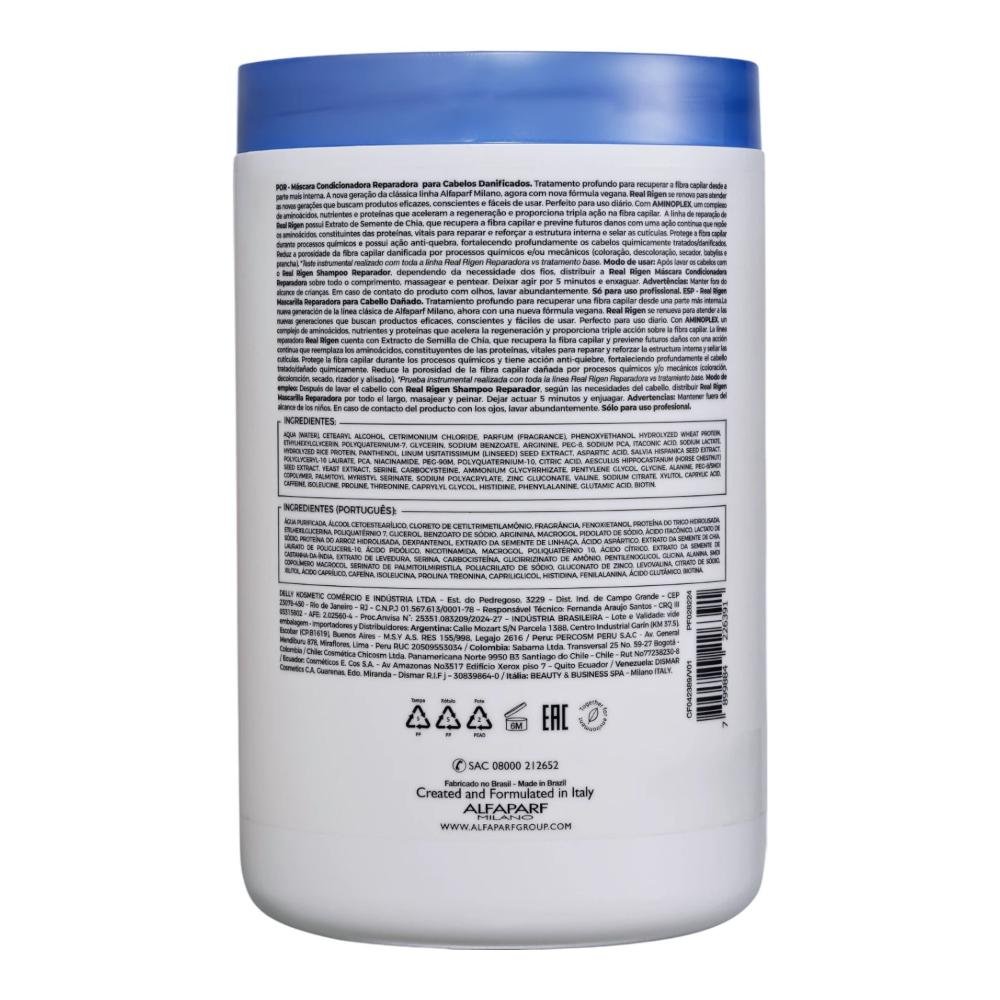 Alfaparf Milano Real Rigen - Máscara Capilar Reparadora 1Kg 1kg 2