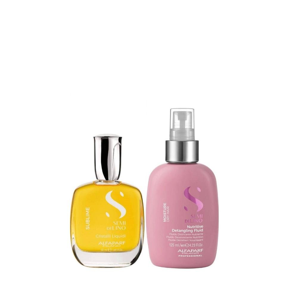 Kit Alfaparf Semi Di Lino Moisture -  Fluído 125ml + Cristalli 50ml