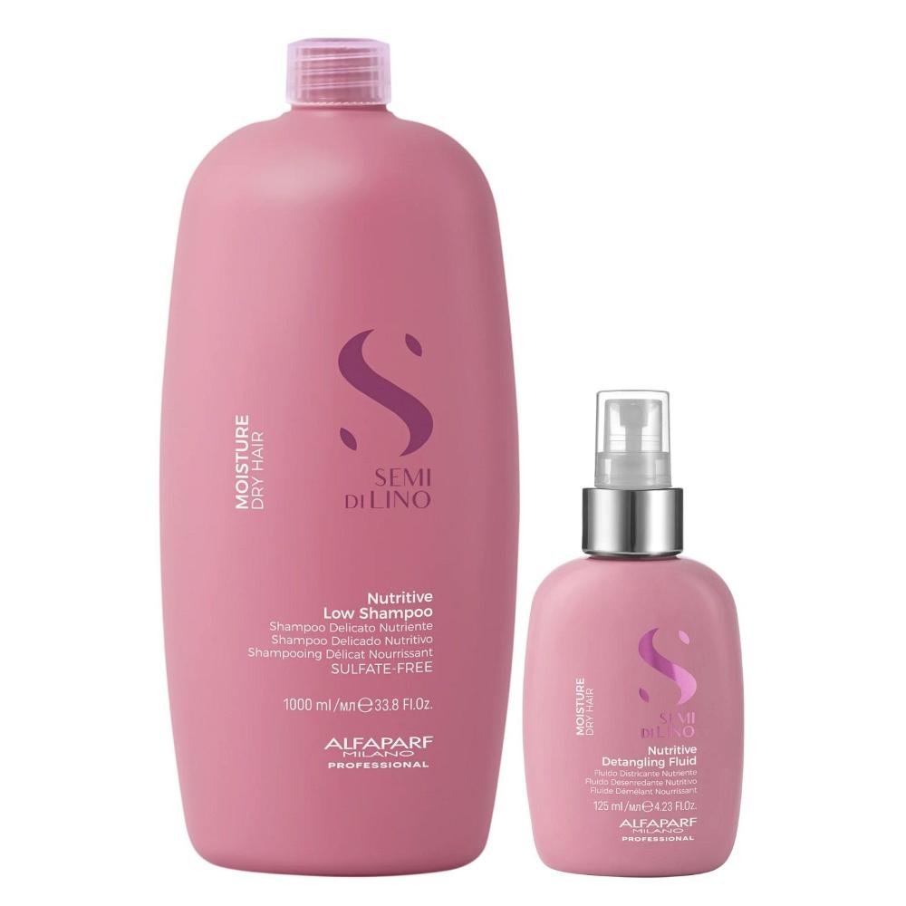 Kit Alfaparf Semi Di Lino Moisture -  Shampoo 1L + Fluído 125ml