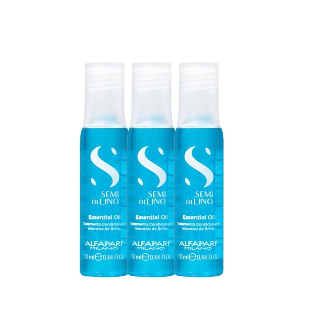 Kit Alfaparf Semi Di Lino Moisture -  Shampoo 1L + Máscara 500ml + Cristalli 50ml + 3x Ampola 13ml ÚNICO 5