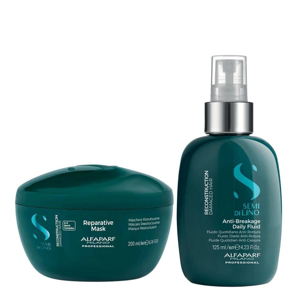 Kit Alfaparf Semi Di Lino Reconstruction - Máscara 200ml + Fluído 125ml