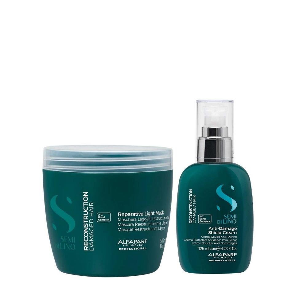 Kit Alfaparf Semi Di Lino Reconstruction - Máscara Suave 500ml + Creme 125ml