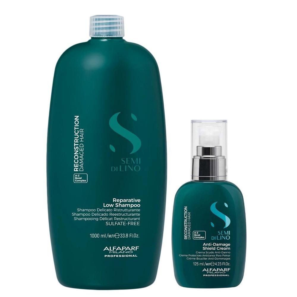 Kit Alfaparf Semi Di Lino Reconstruction - Shampoo 1L +  Creme 125ml