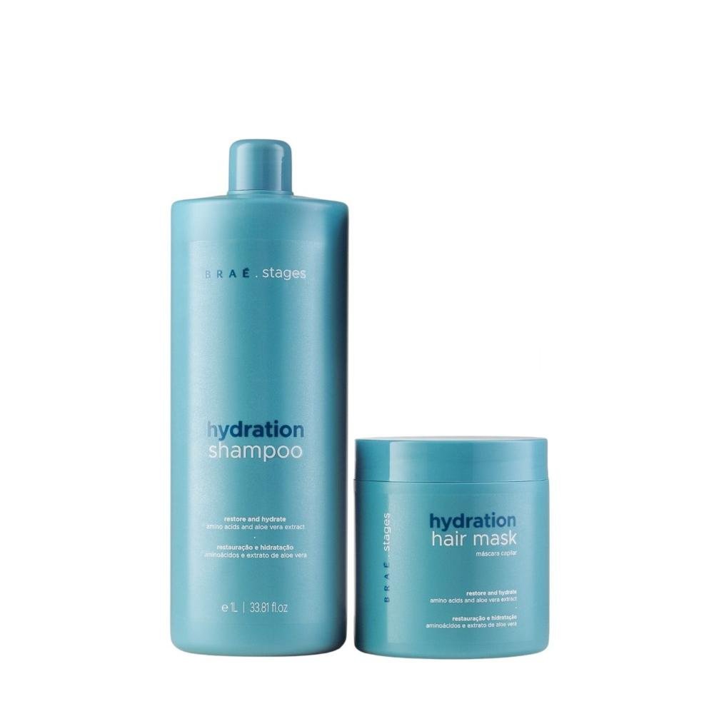 Kit Braé Stages Hydration - Shampoo 1L + Máscara 500g