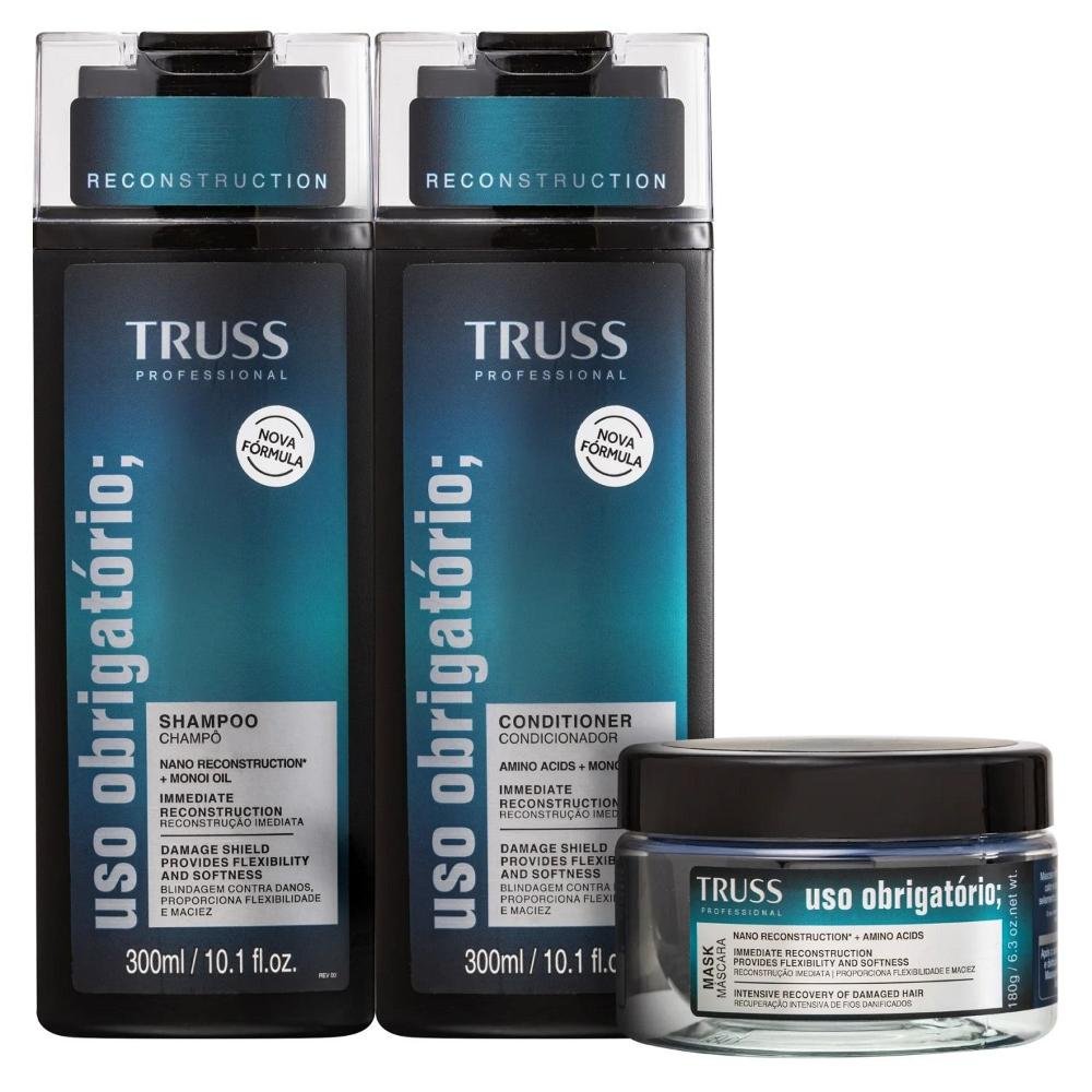 Kit Truss Uso Obrigatório - Shampoo 250ml + Condicionador 250ml + Máscara 180g