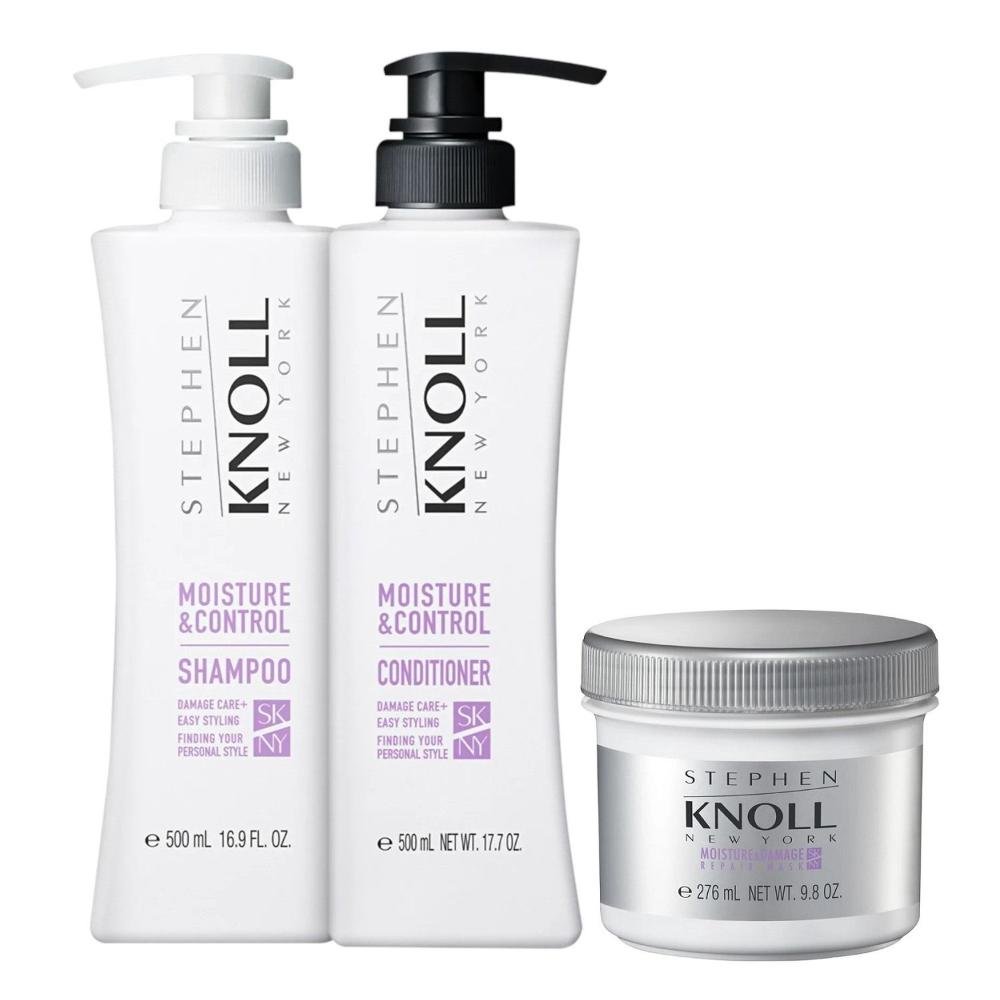 Kit Stephen Knoll Moisture & Control - Shampoo 500ml + Condicionador 500ml + Máscara Damage 276ml