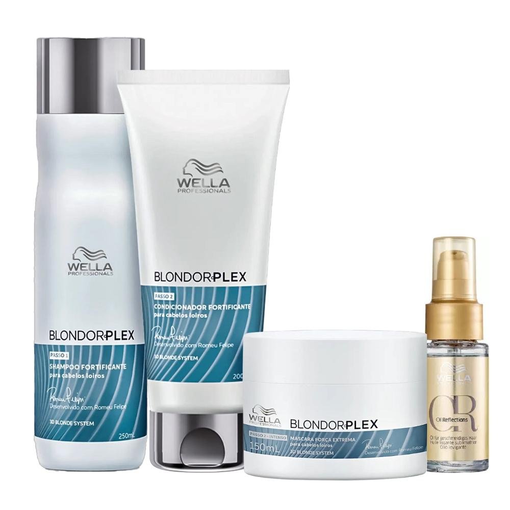 Kit Wella Professionals BlondorPlex + Oil Reflections - Força Extrema (4 Produtos)