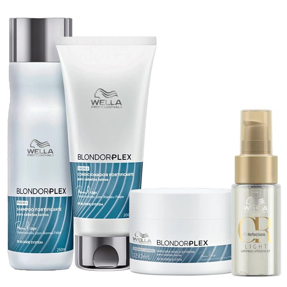 Kit Wella Professionals BlondorPlex + Oil Reflections Light - Força Extrema (4 Produtos)