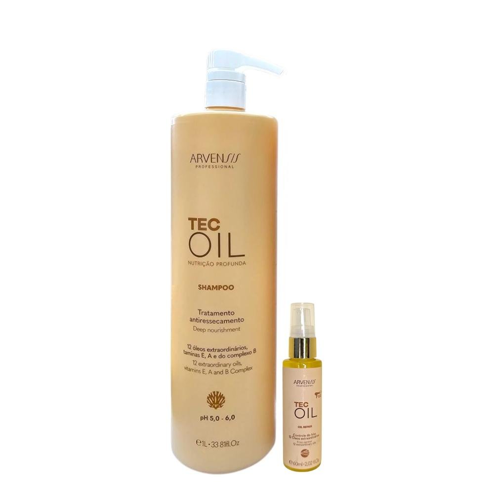 Arvensis Tec Oil - Shampoo 1L + Óleo Reparador 60ml