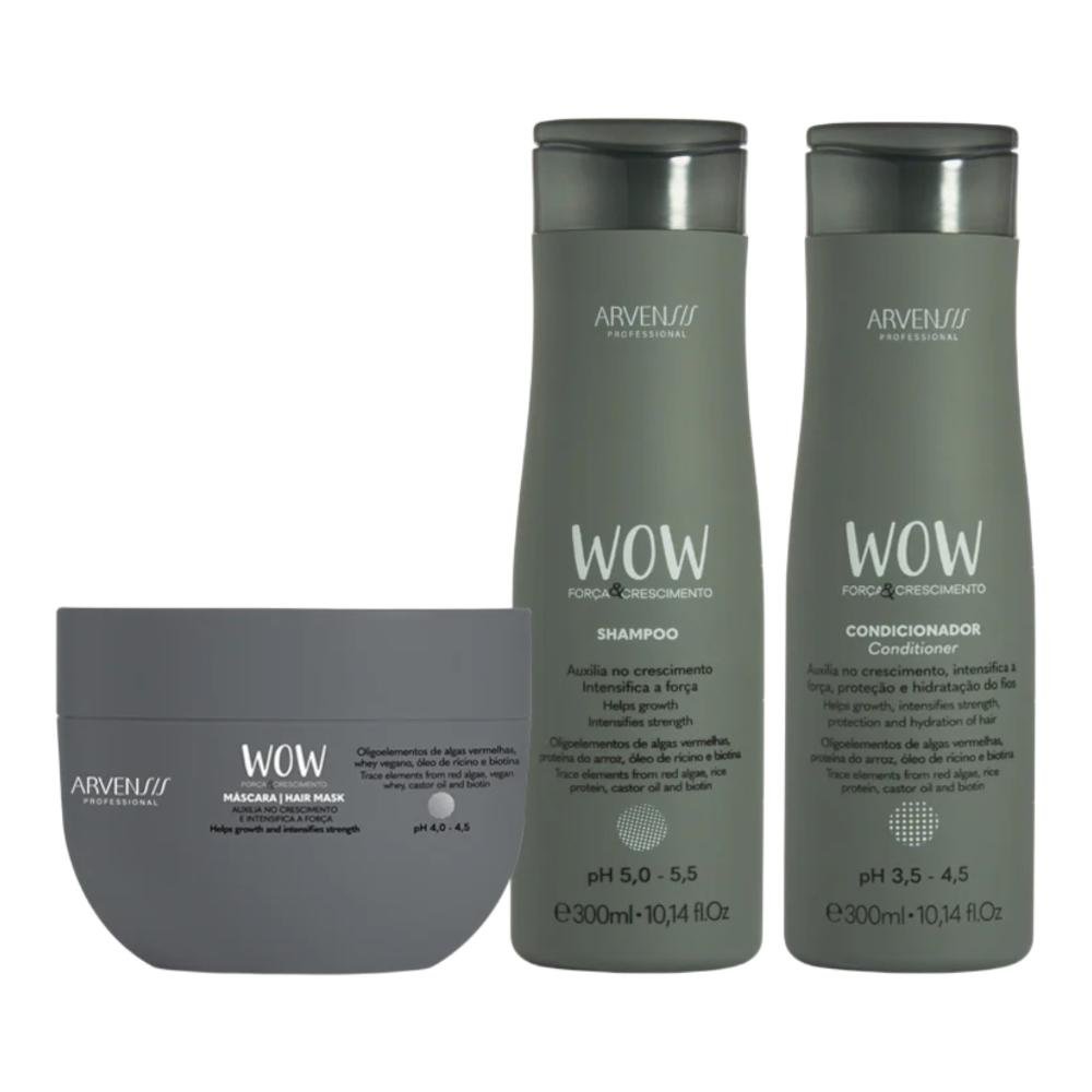 Kit Arvensis WOW Força e Crescimento - Shampoo + Condicionador + Máscara
