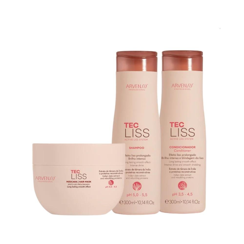 Kit Arvensis Tec Liss - Shampoo + Condicionador + Máscara