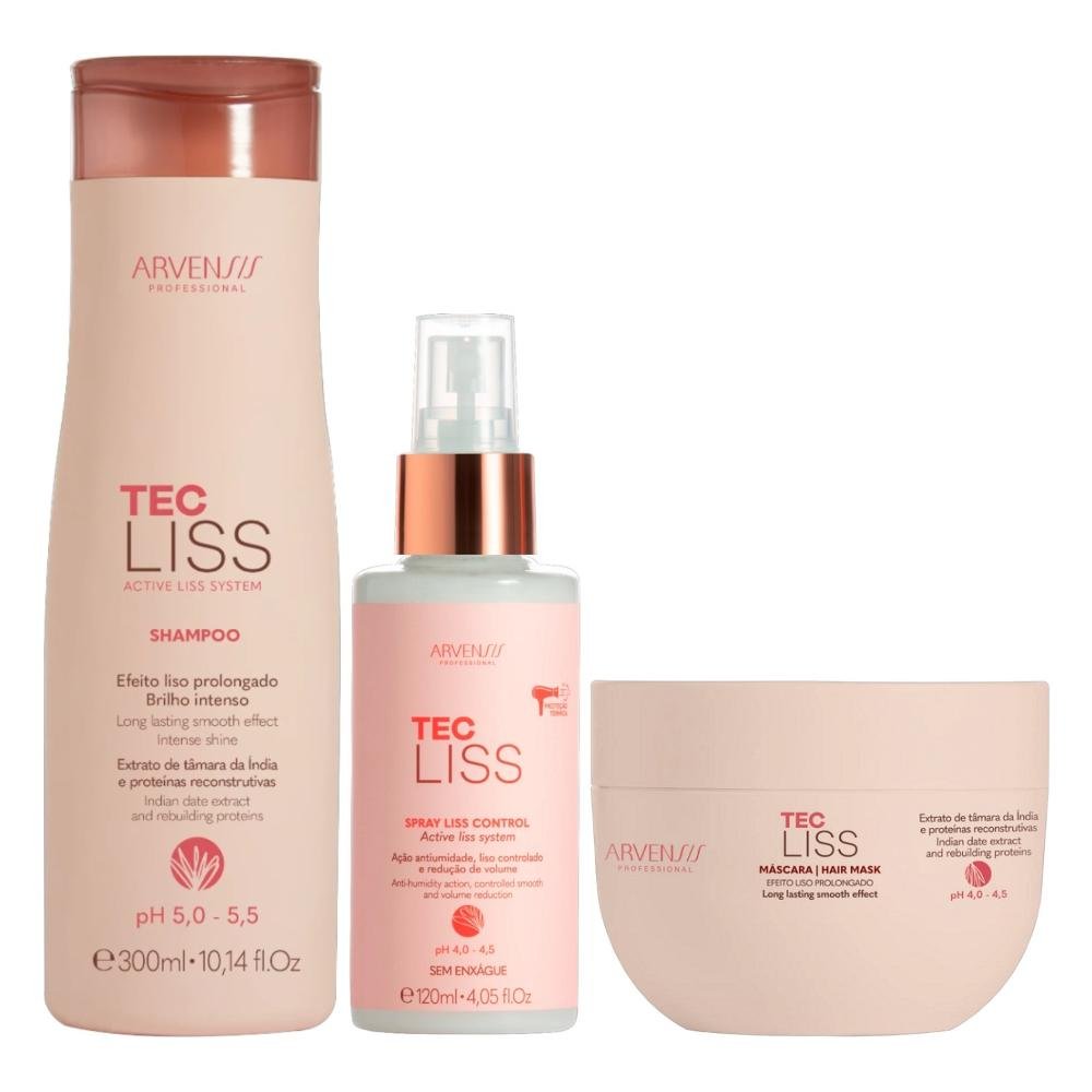 Kit Arvensis Tec Liss - Shampoo + Máscara + Finalizador