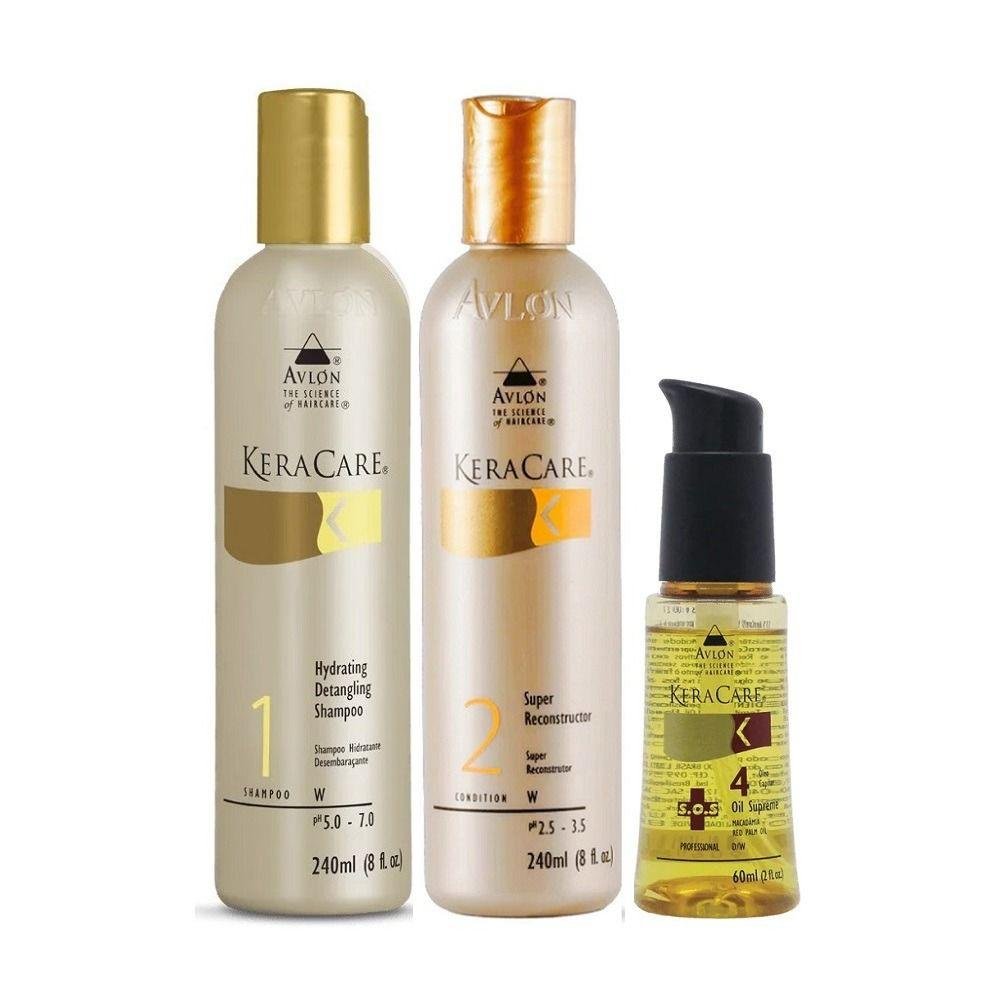 Kit Avlon KeraCare - Shampoo Hydrating 240ml + Condicionador Humecto 240ml + Oil Supreme S.O.S 60ml