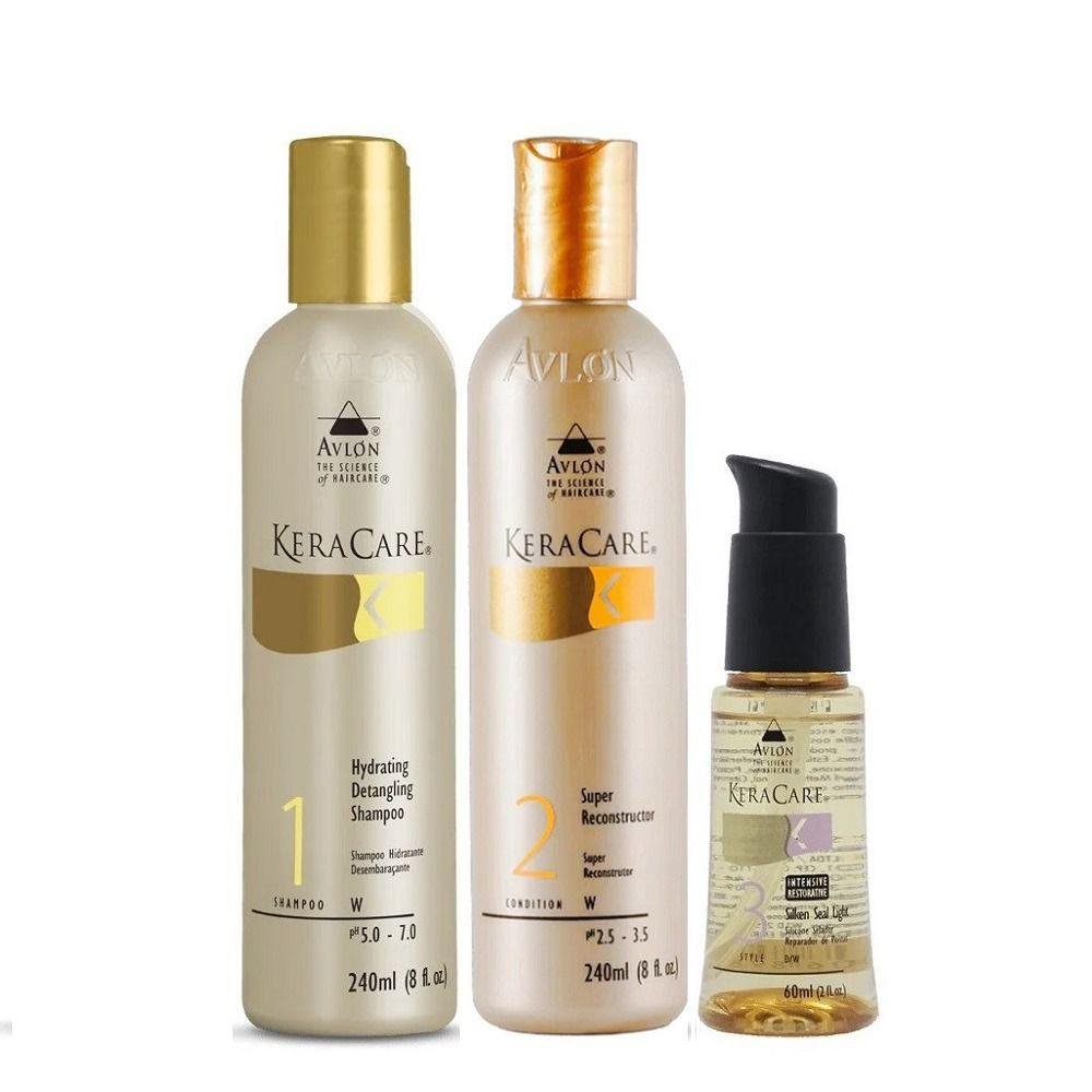 Kit Avlon KeraCare - Shampoo Hydrating 240ml + Super Reconstrutor 240ml + Silken Seal 60ml