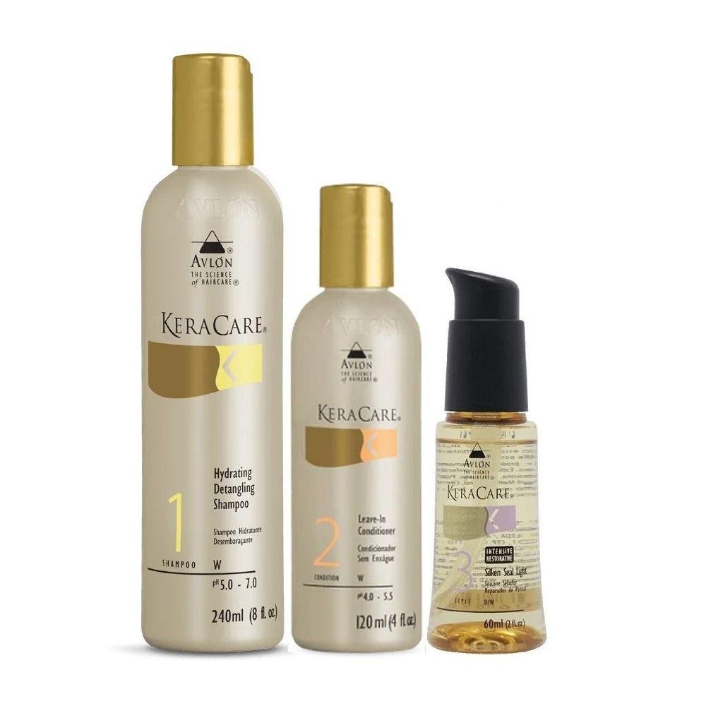 Kit Avlon KeraCare - Shampoo Hydrating 240ml + Leave-in 120ml + Silken Seal 60ml
