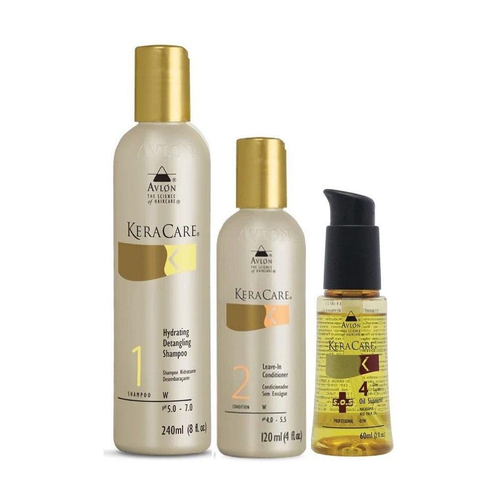 Kit Avlon KeraCare - Shampoo Hydrating 240ml + Leave-in 120ml + Oil Supreme S.O.S 60ml