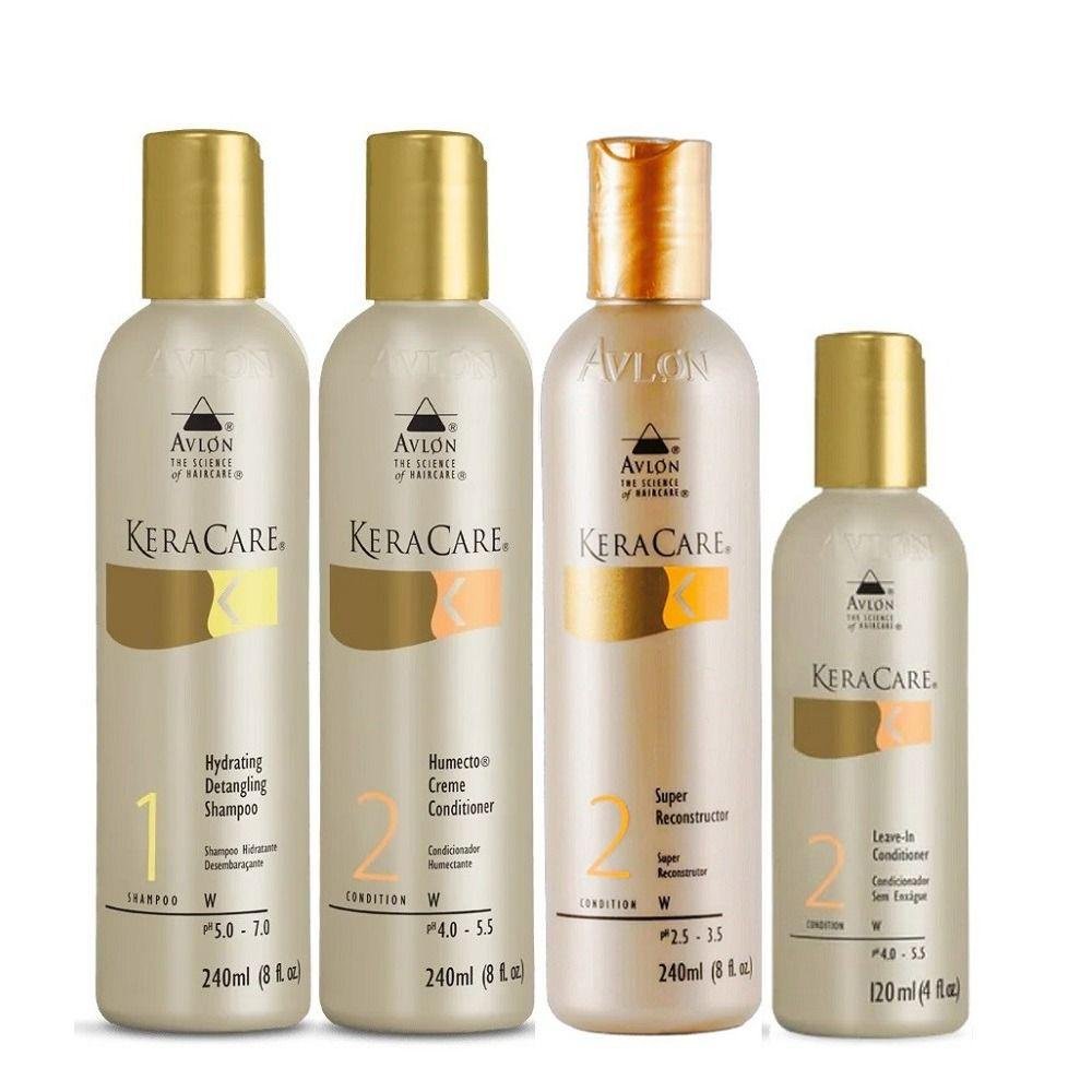 Kit Avlon KeraCare - Shampoo Hydrating 240ml + Condicionador Humecto 240ml + Super Reconstrutor 240ml + Leave-in 120ml