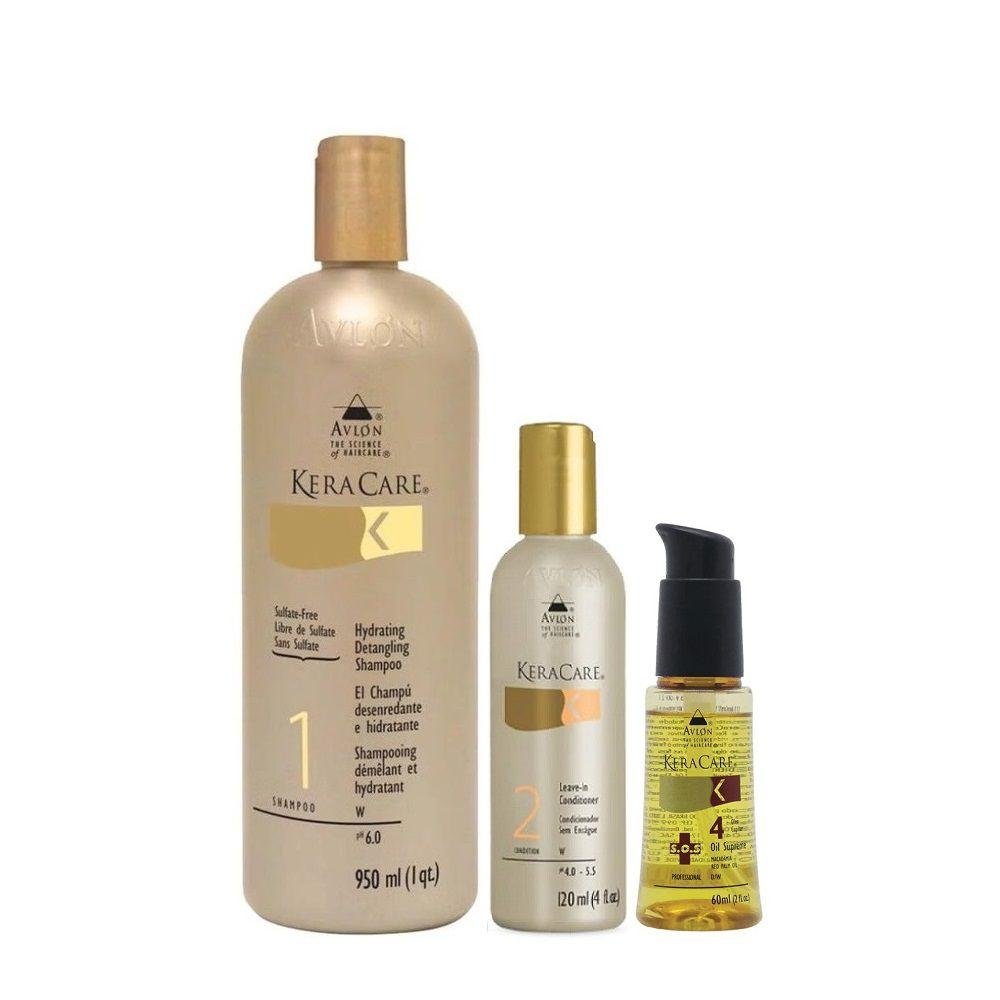 Kit Avlon KeraCare - Shampoo Hydrating 950ml + Leave-in 120ml + Oil Supreme S.O.S 60ml