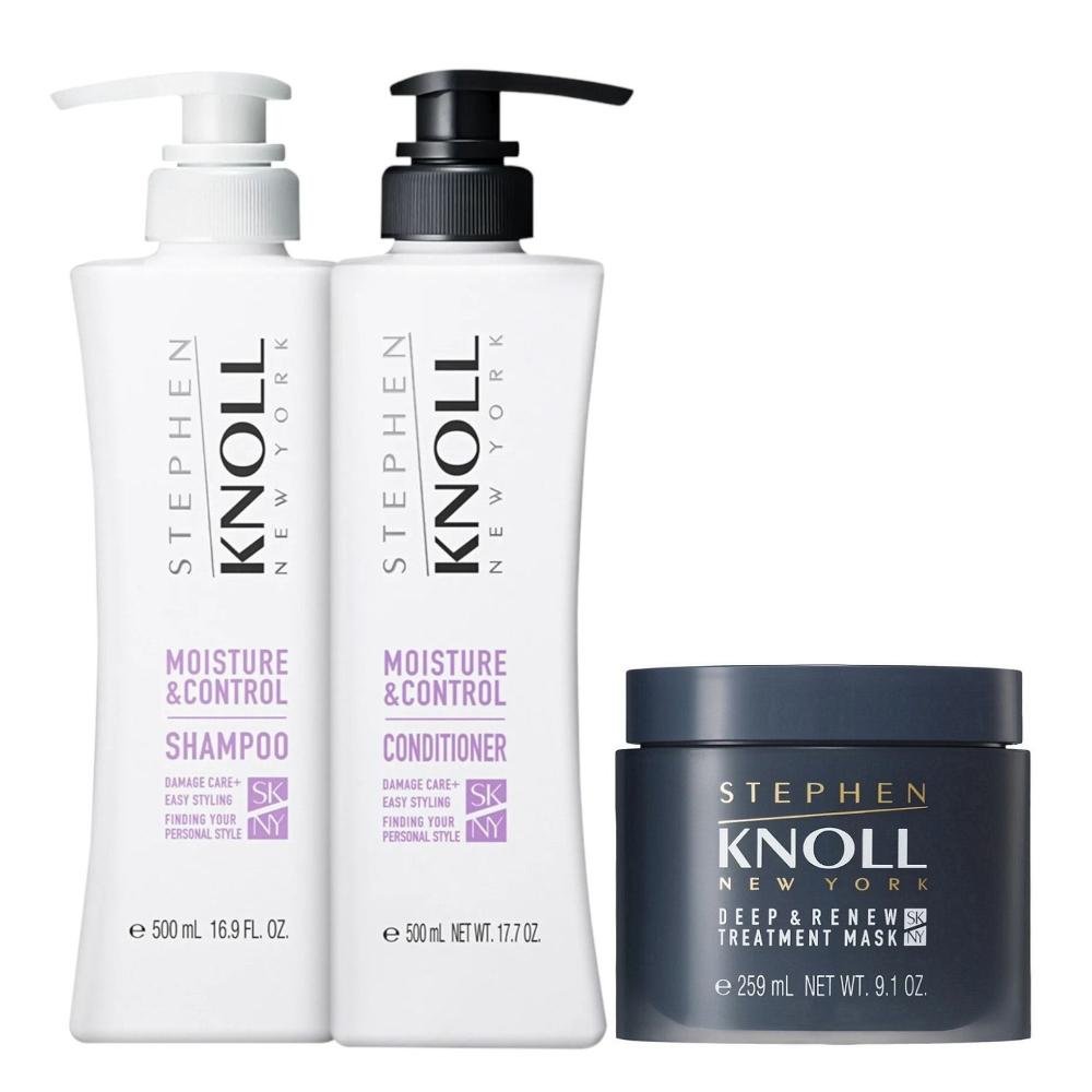 Kit Stephen Knoll Moisture & Control - Shampoo 500ml + Condicionador 500ml + Máscara Deep 259ml
