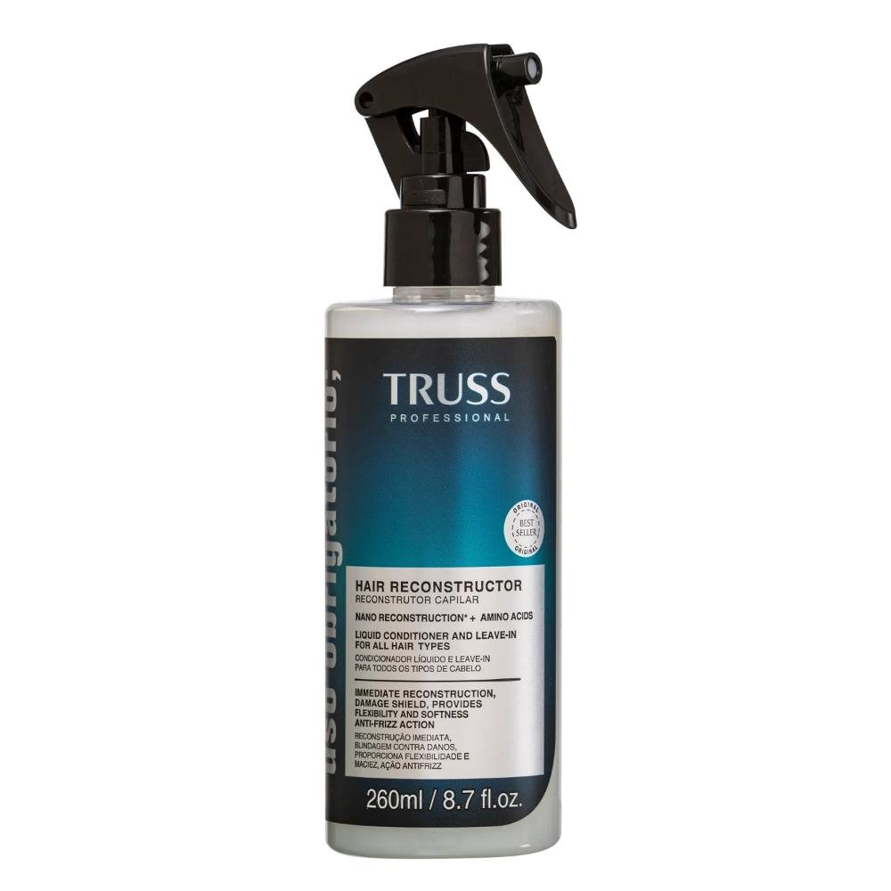 Kit Truss No Metal - Shampoo 300ml + Night Spa 250ml + Uso Obrigatório 260ml + Hair Protector 250ml ÚNICO 4
