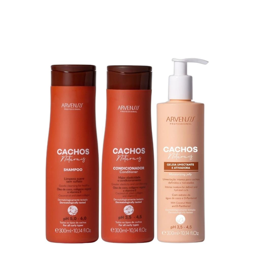 Kit Arvensis Cachos Naturais - Shampoo & Condicionador + Geleia Light 300ml