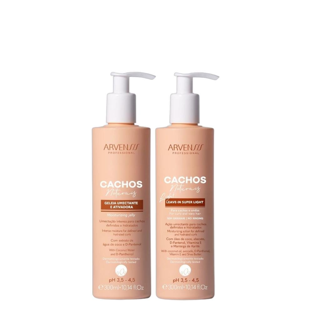Kit Arvensis Cachos Naturais Light - Geleia Umectante 300ml + Leave-In 300ml