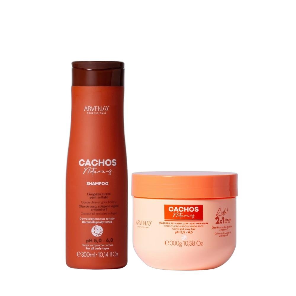 Kit Arvensis Cachos Naturais - Shampoo 300ml + Máscara 2x1 Light 300g