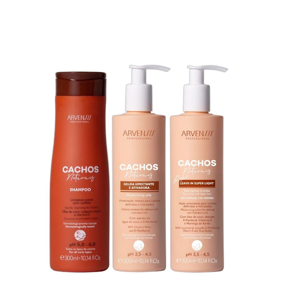 Kit Arvensis Cachos Naturais - Shampoo + Geleia Light & Leave-In Light 300ml