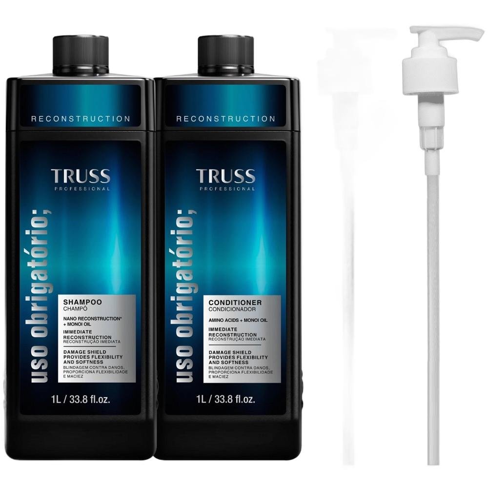Truss Uso Obrigatório - Shampoo 1l + Condicionador 1l + Pump