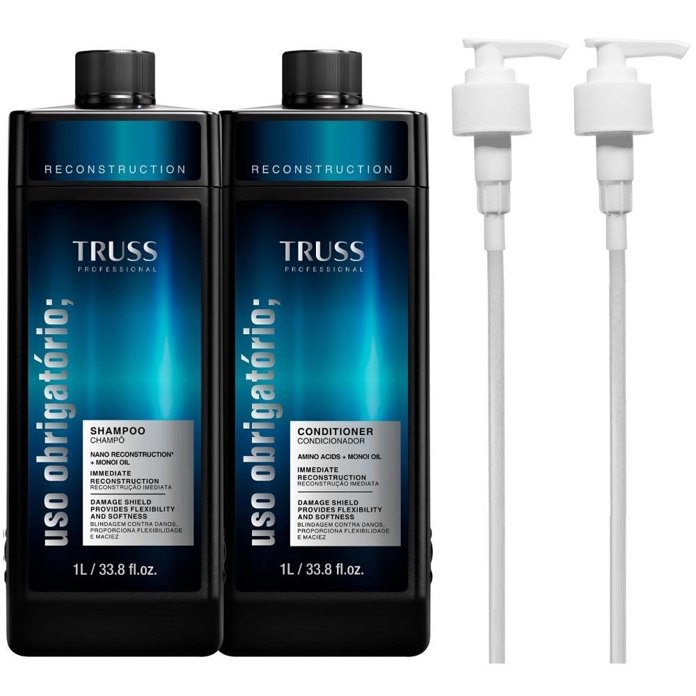 Truss Uso Obrigatório - Shampoo 1l + Condicionador 1l + Pump ÚNICO 2