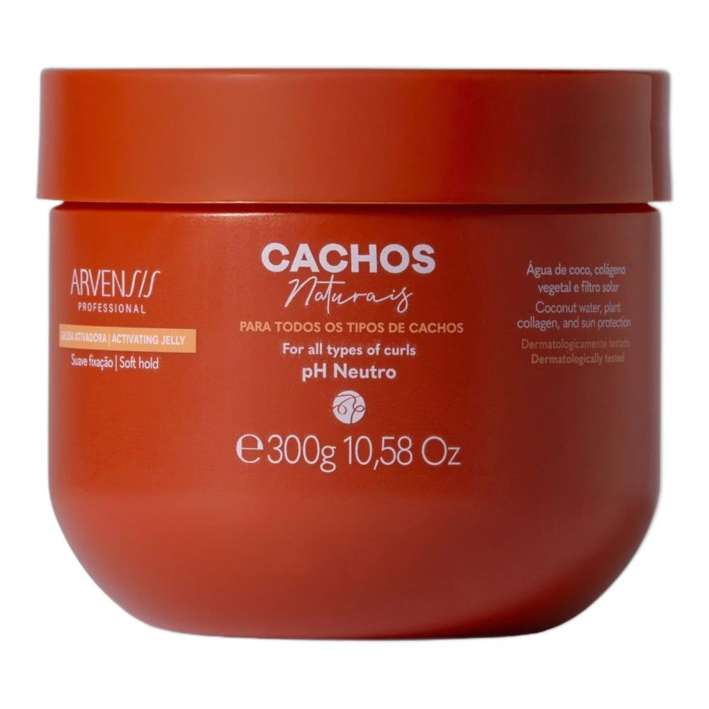 Kit Arvensis Professional Cachos Naturais - Shampoo 300ml + Ativador 300ml + Máscara 300g + Geleia Suave Fixação 300g ÚNICO 4
