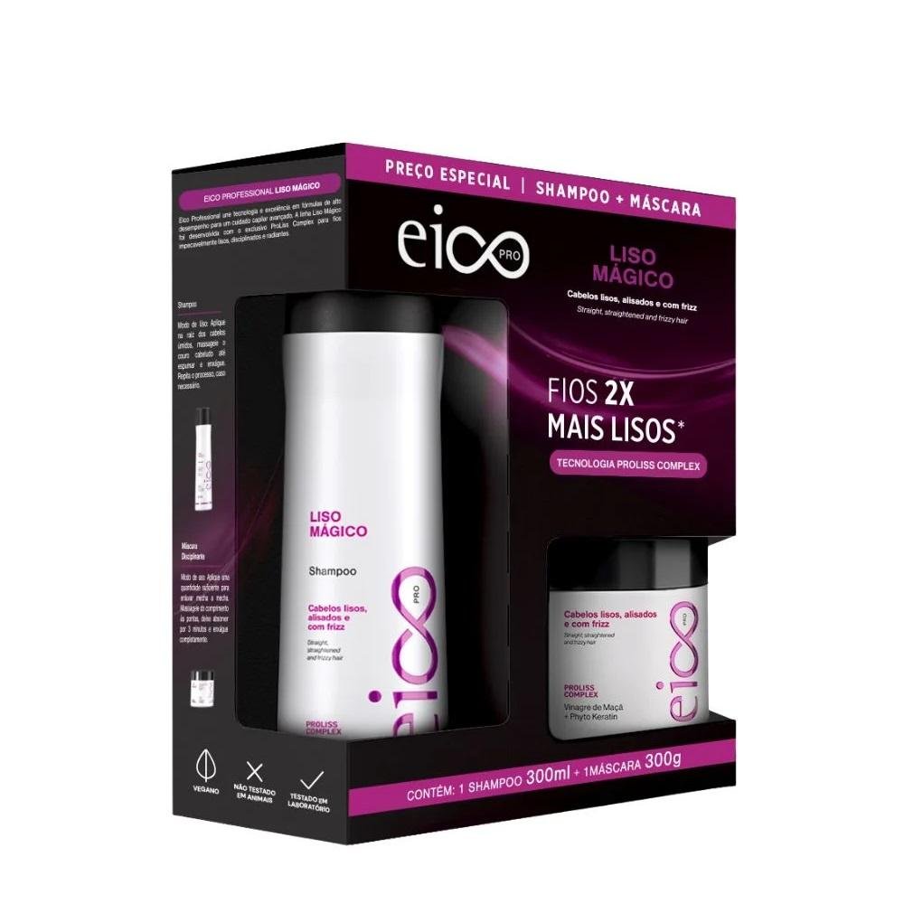 Kit Eico Pro Liso Mágico - Shampoo 300ml e Máscara 300g